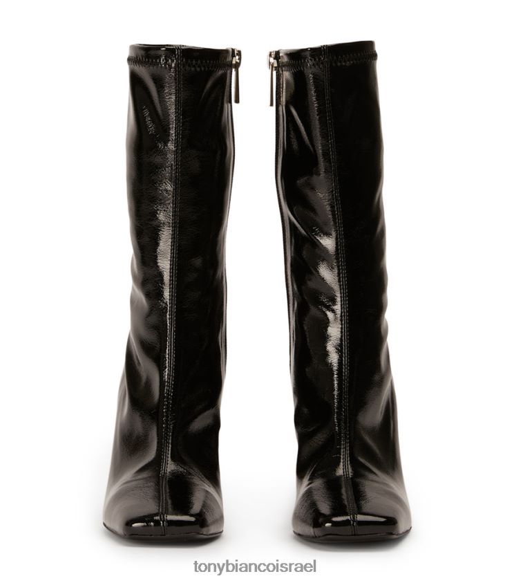 מגפונים | נשים פטנט קמט שחור Tony Bianco מגפונים של רמי 8BNR8T499